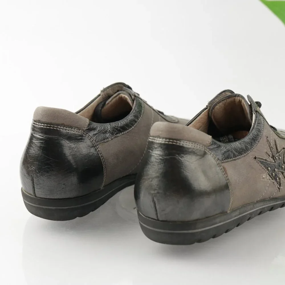 Waldlaufer Womens Henni Oxford Size 6‎ Gray Silver Lace Up Shoe Casual Comfy